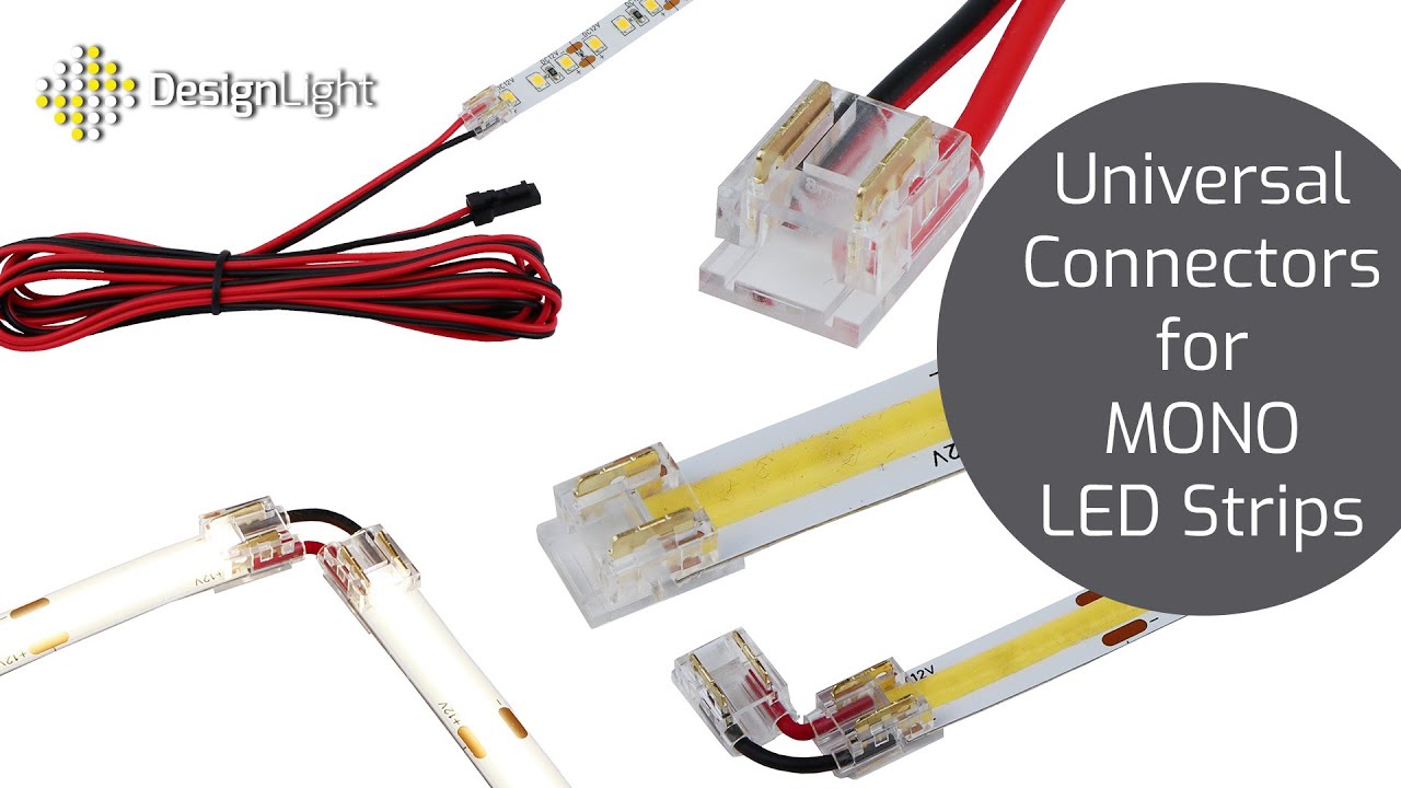 Universal Connectors for 8 mm and 10 mm LED Strips - MONO COB and SMD - Design Light #led #cob