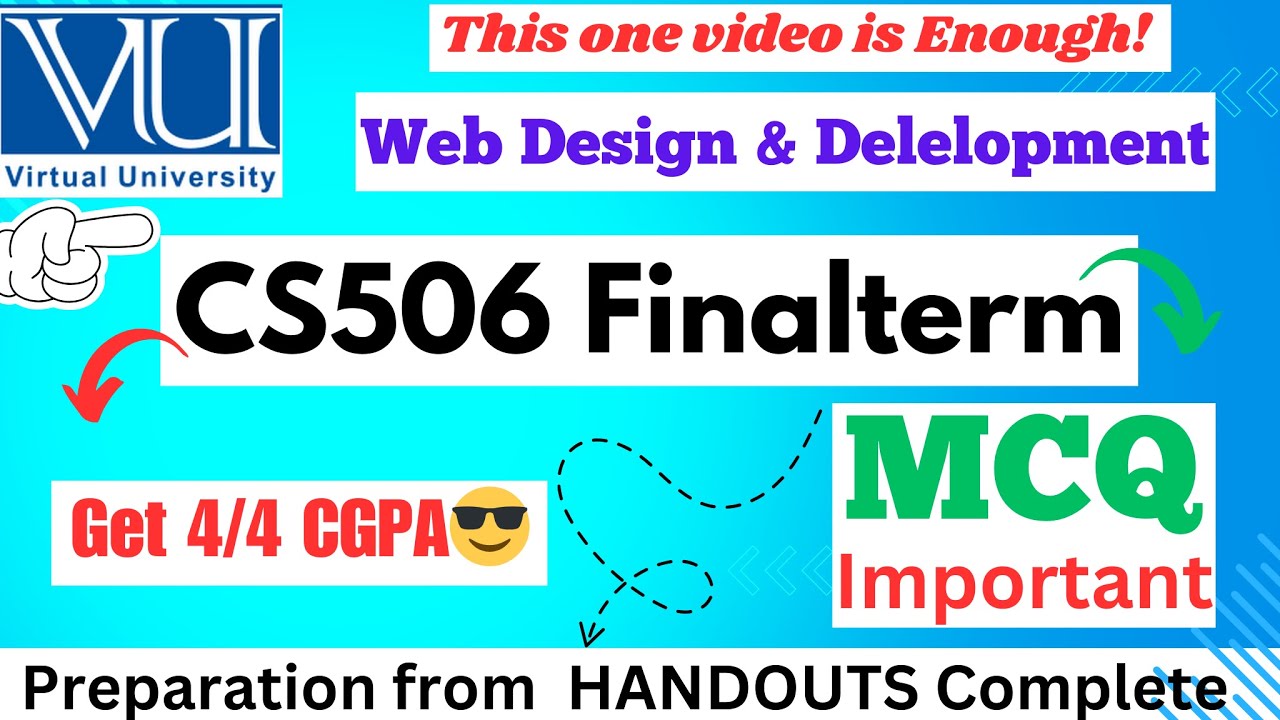 CS506 Final Term preparation || cs506 currents papers most REPEATED mcq || Helper0711