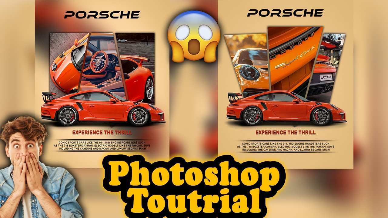 Typography Modern Car Poster Design in Adobe Photoshop | Car Poster Design | GRAPHICSWITHSHARI