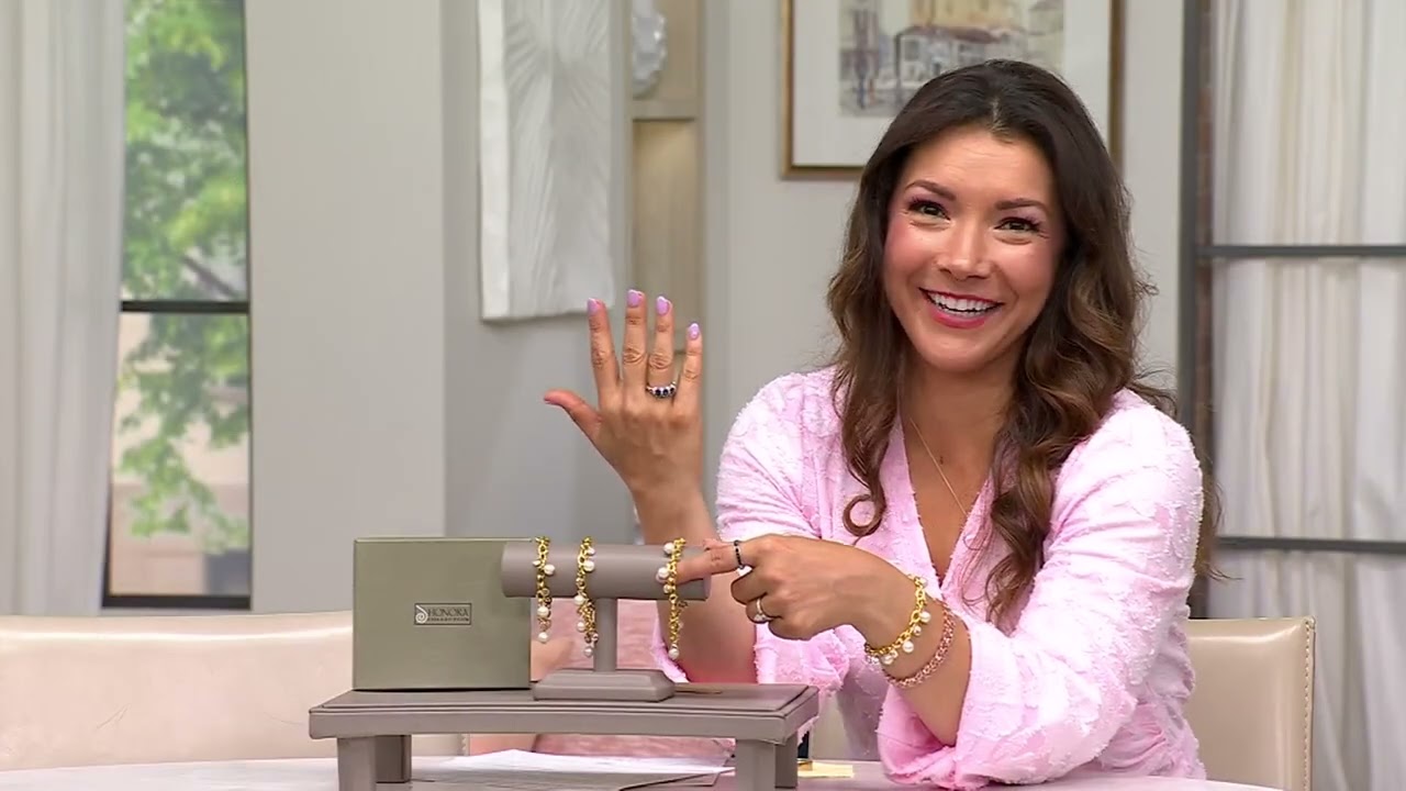 Honora x Diamonique Oval Rolo Charm Bracelet, Sterling Silver on QVC
