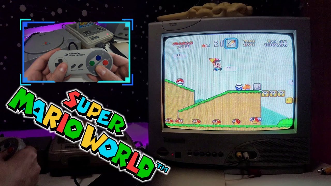 Super Mario World Gameplay on an original Snes with a CRT TV