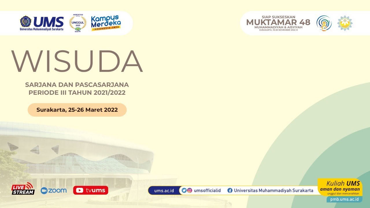 WISUDA UMS PERIODE III TAHUN 2021/2022 - 26 MARET 2022 (PAGI)