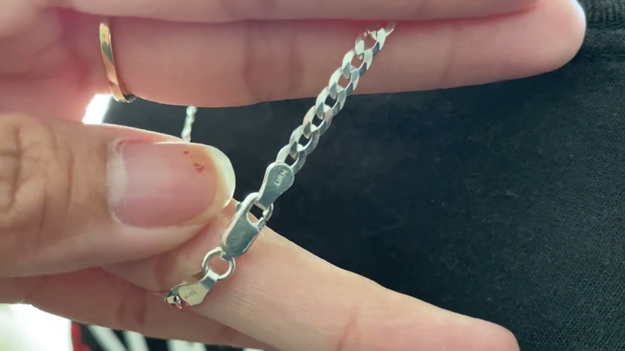 Miabella Solid 925 Sterling Silver Italian 7mm Diamond Cut Cuban Link Curb Chain Necklace