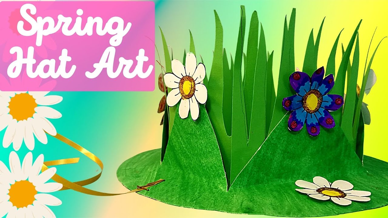 *NEW* DIY Spring Hat Art with FREE template | Easy Peasy English | Arts and Crafts