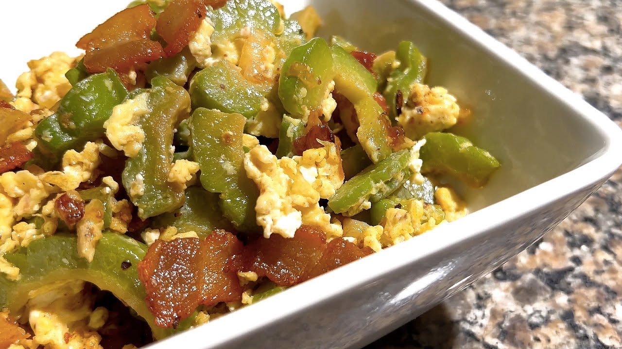 Ampalaya (Bitter Melon) With Fried Pork Belly & Egg