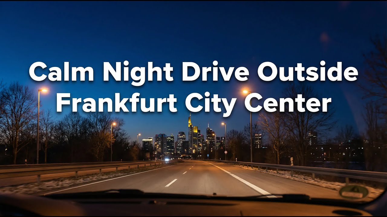 Night Drive Outside Downtown Frankfurt, Germany 🌙🚗🛣️