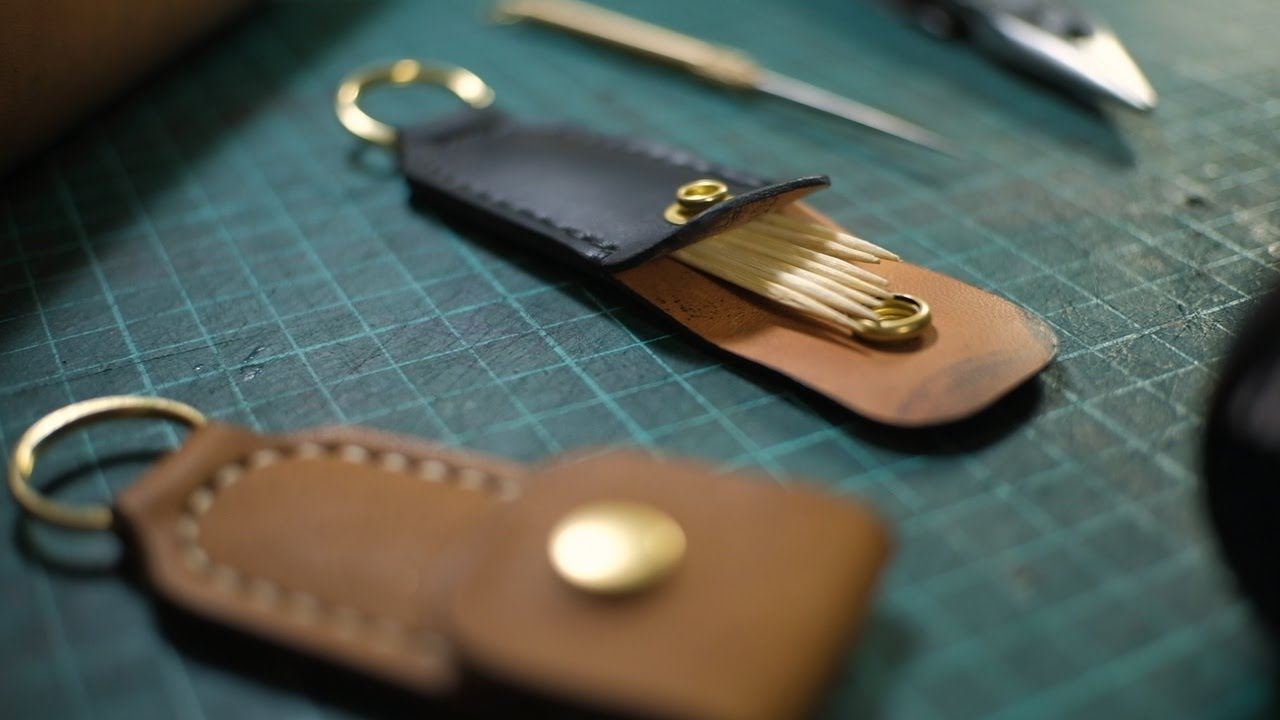 Чехол брелок. Экспериментальная модель. Бесплатная выкройка PDF.  Toothpick leather case  PATTERN