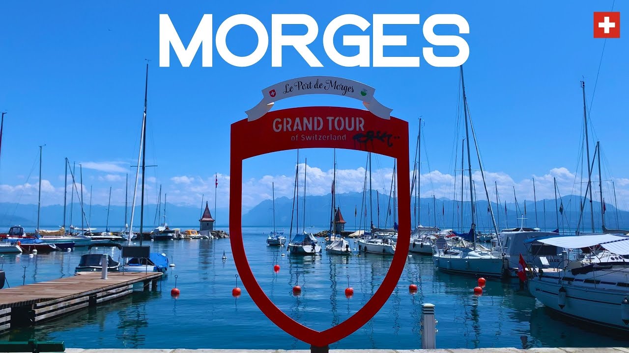 Morges, Switzerland. Walking tour. 4K