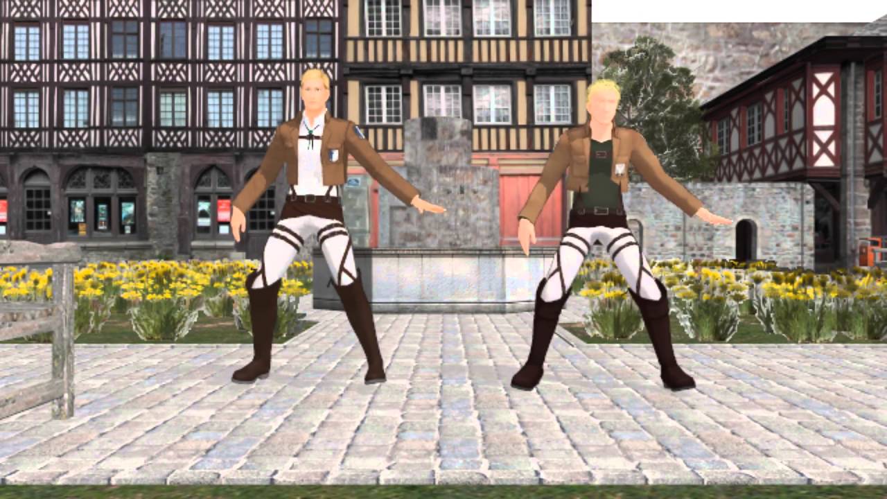 [SnK MMD] Free! Splash! (Erwin, Reiner)