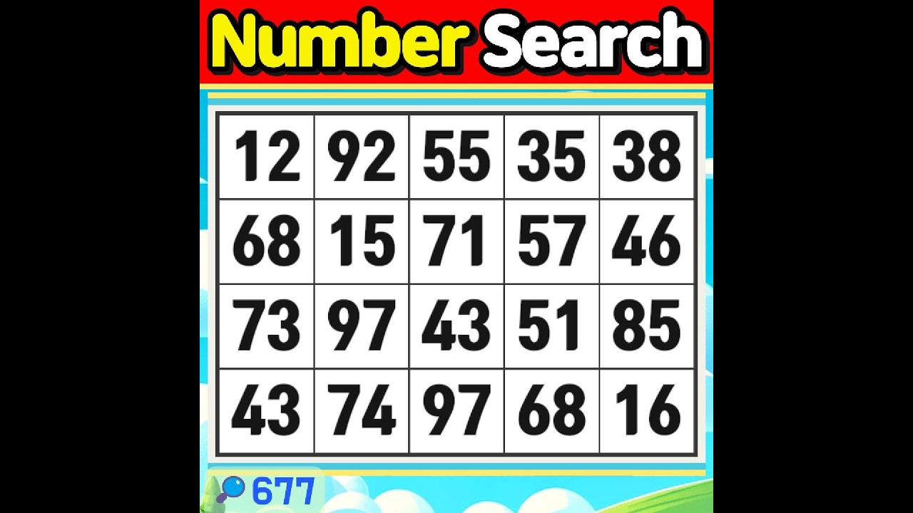 Number Search #677 You need to use your whole brain to solve it.【Match | brain game | puzzle 】