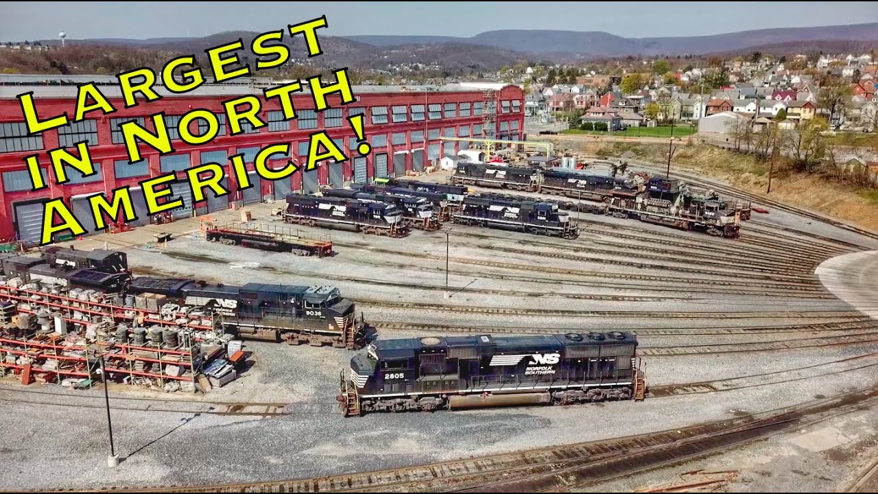 Drone Tour - Norfolk Southern’s Juniata Locomotive Shop - Largest Locomotive Shop in North America
