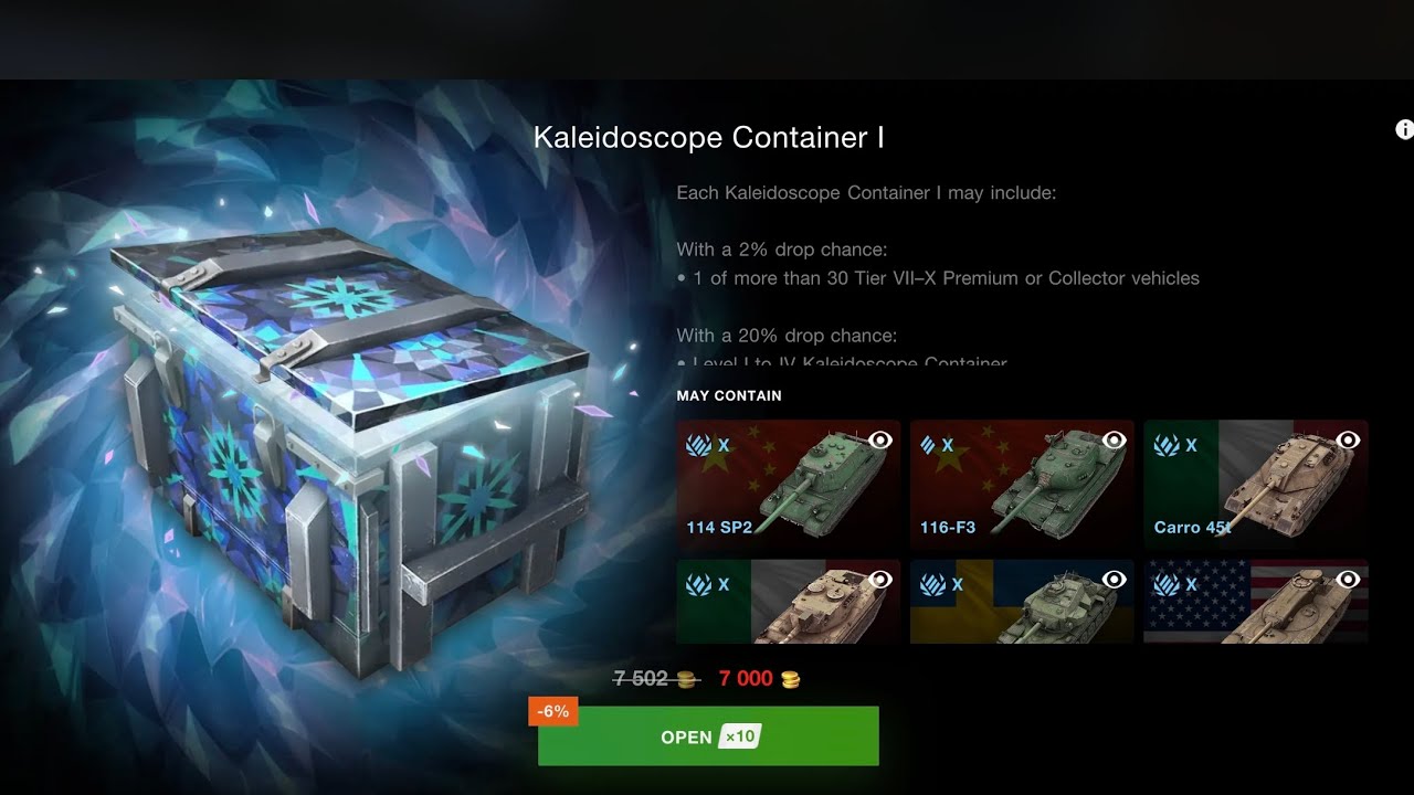 Bought 10 Kaleidoscope Containers!!! WoT Blitz @Doctor_ayy 