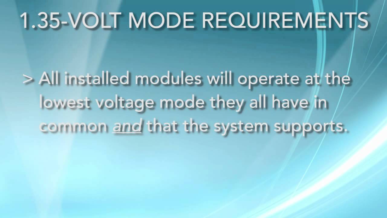 Understanding Dual Voltage Memory
