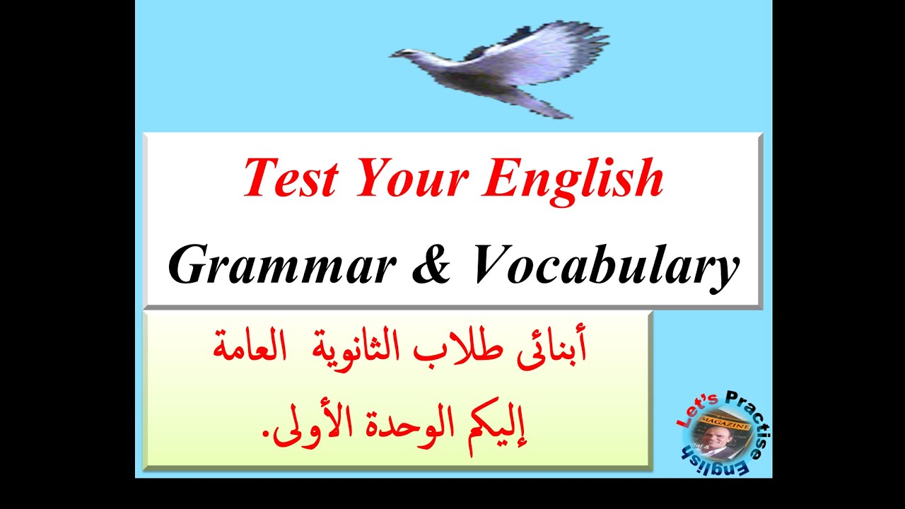 Test your English Grammar and Vocabulary : 3rd Year Secondary: Unit 1