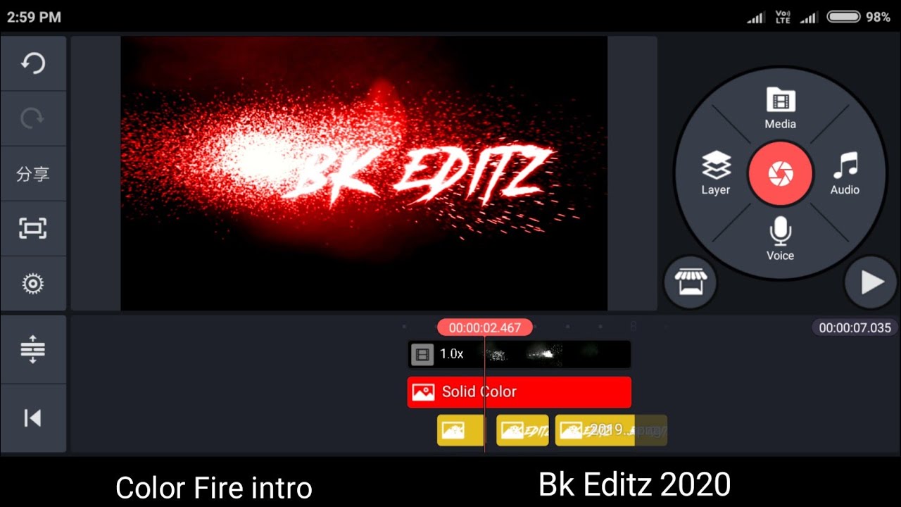 Particles Intro Reveal - In Kinemaster + Pixellab Tutorial || Bk Editz 2020