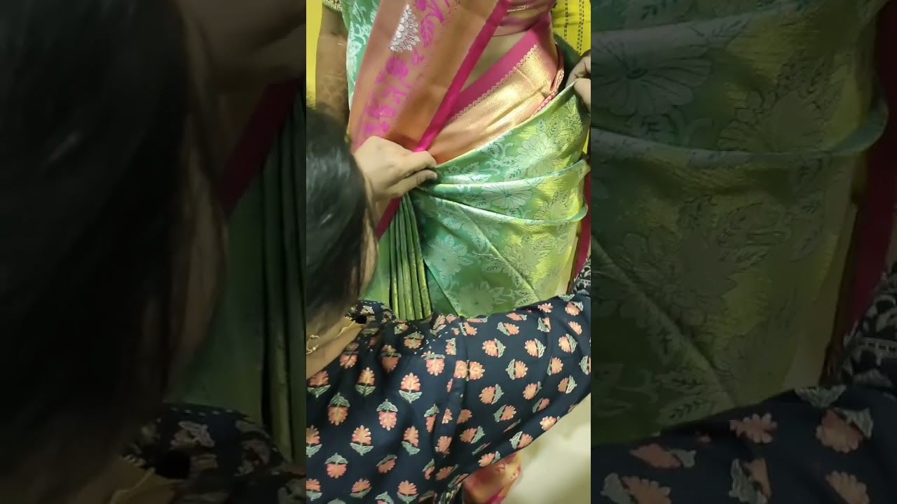 saree sculpting for engagement bride | saree draping | pattu saree draping | Engagement makeup