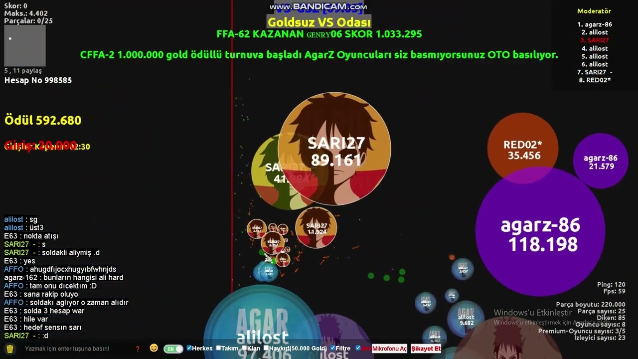 #agarz SARI27&RED02 VS ALİLOST&AMEDLİ || ÖDÜL 2M (ATILMADI)