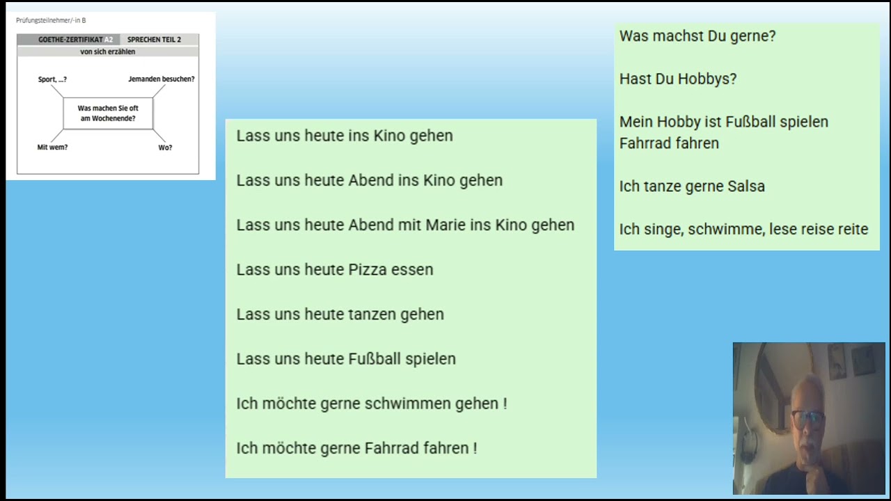 Prüfungsaufgabe # 2 :                          etwas zusammen machen