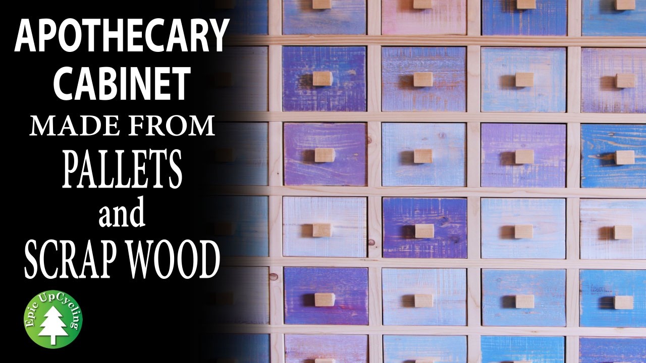 Rustic Painted Apothecary Cabinet Made From Pallet and Junk Wood.