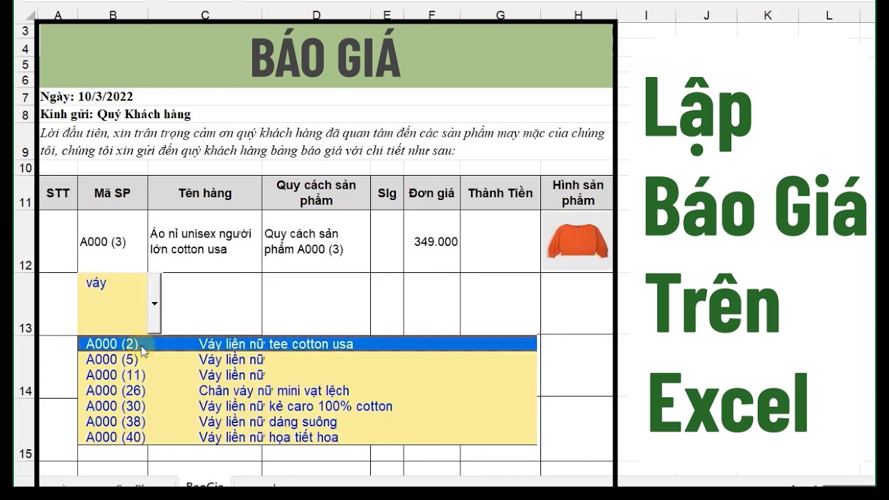 Hướng Dẫn Lập Báo Giá Chuyên Nghiệp Trên Excel (Video Full)