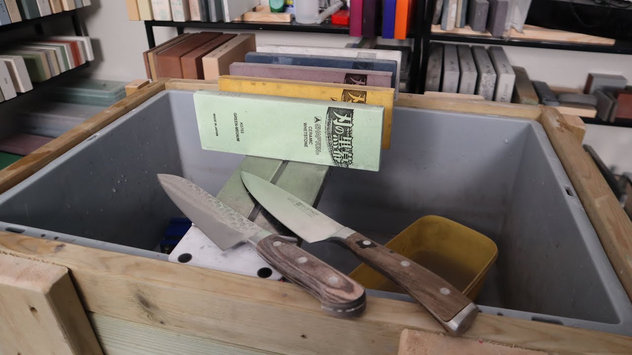 Shapton Pro whetstones. Fixing a couple of my own knives