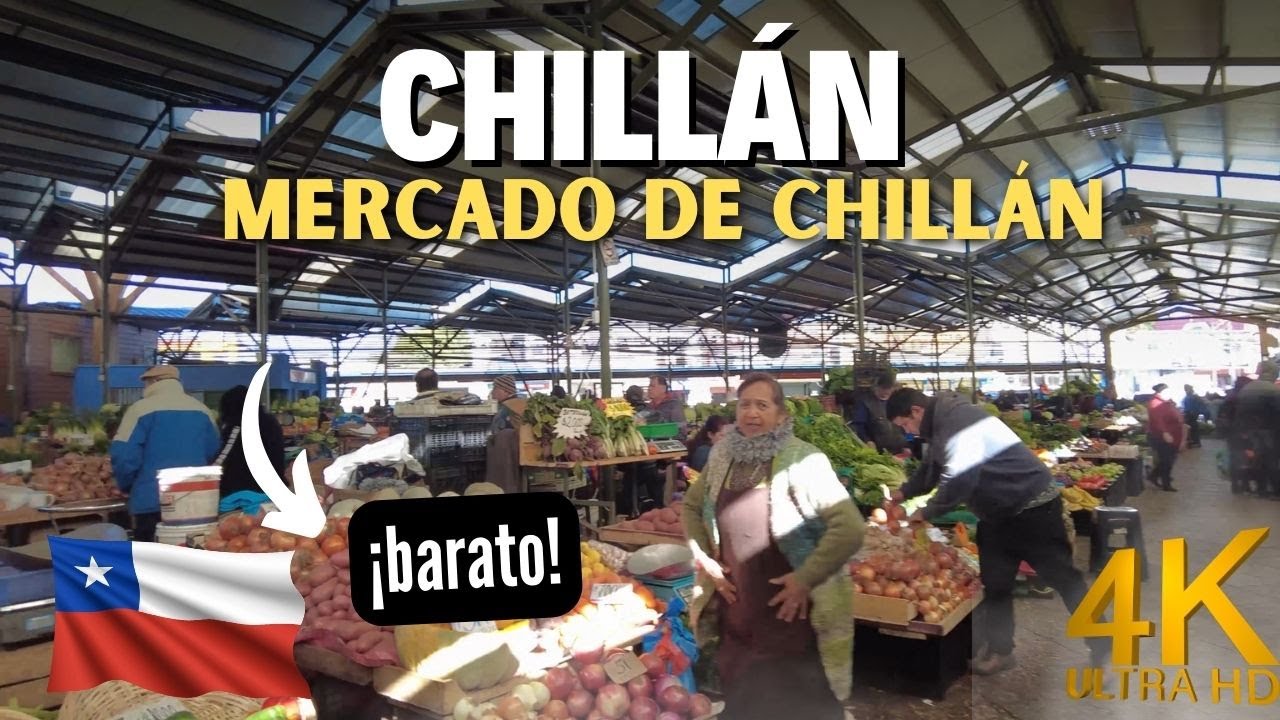 🇨🇱Recorrido (4K) por el MERCADO DE CHILL&Aacute;N (CHILE) &iquest;las mejores longanizas de Chile? #turismochile