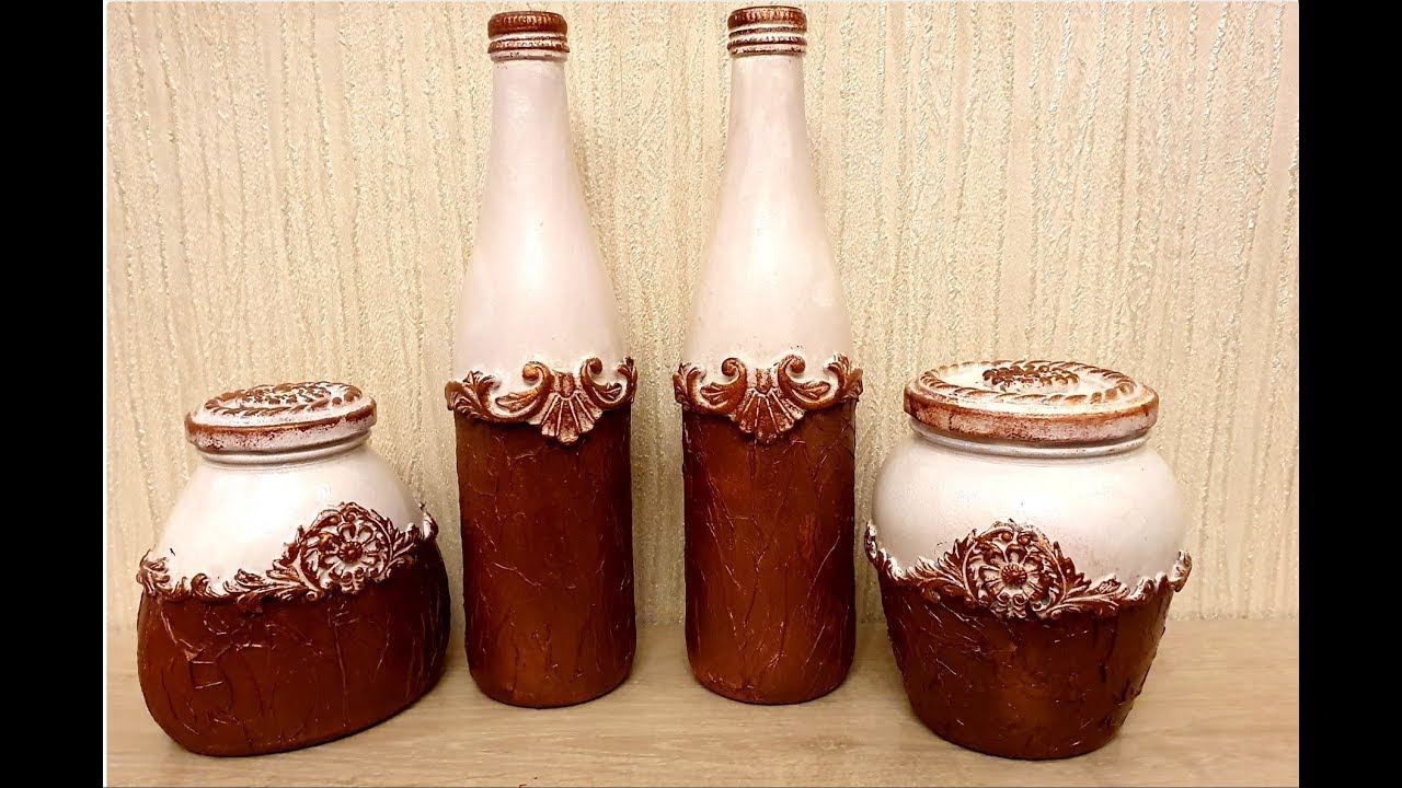Awesome  DIY idea for recycling jars and bottles | Decorating glass
