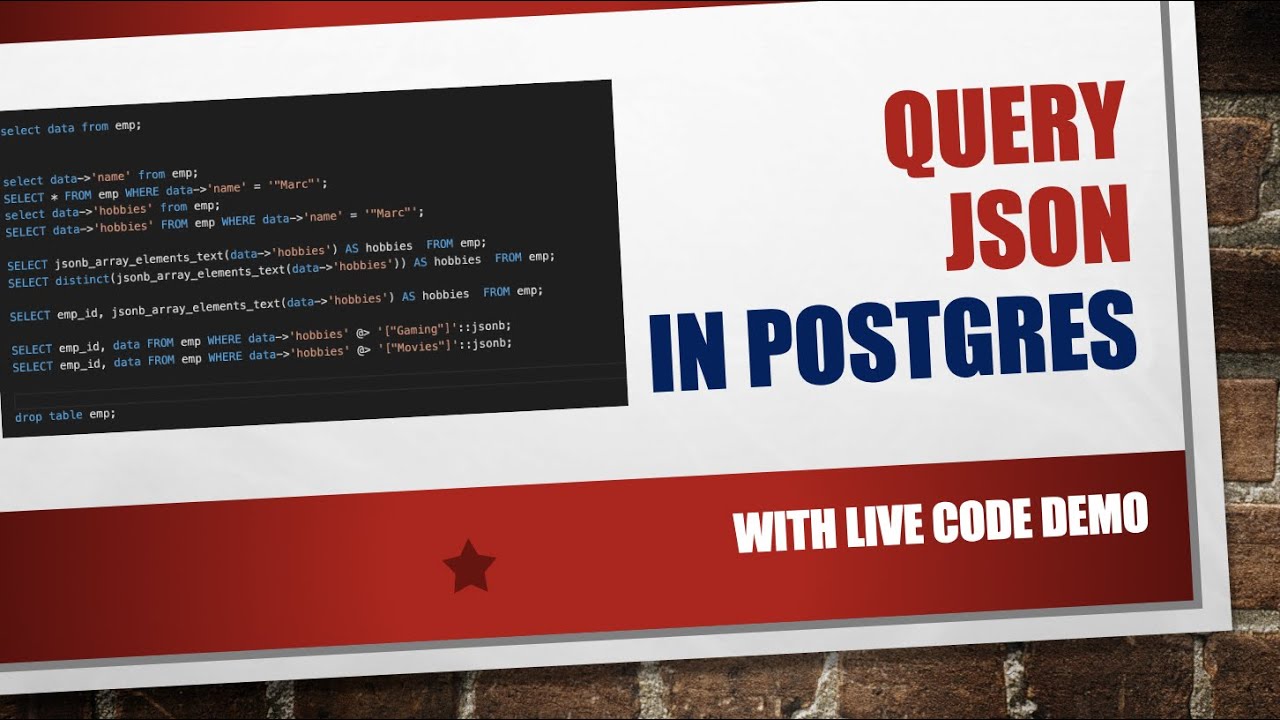 [Демо-версия] Запрос данных JSON в базе данных Postgres | Тип данных JSONB в Postgresql