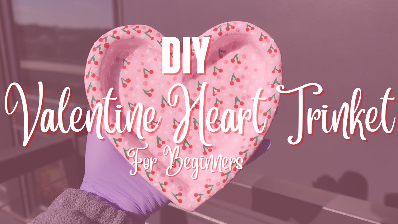 DIY Valentine Heart Trinket Dish 🍒 | Air-Dry Clay Valentine Gift Idea