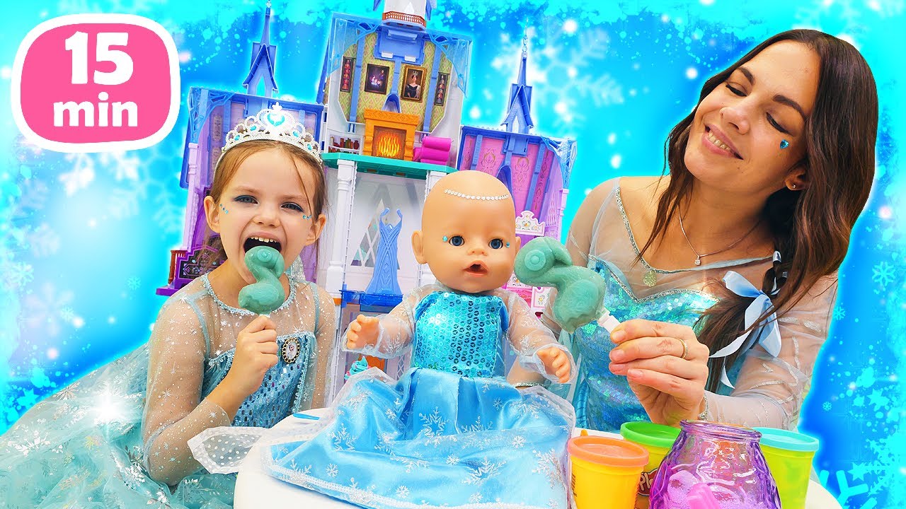 Maya and the baby doll will be a princesses! Let's help them to find a princess castle.