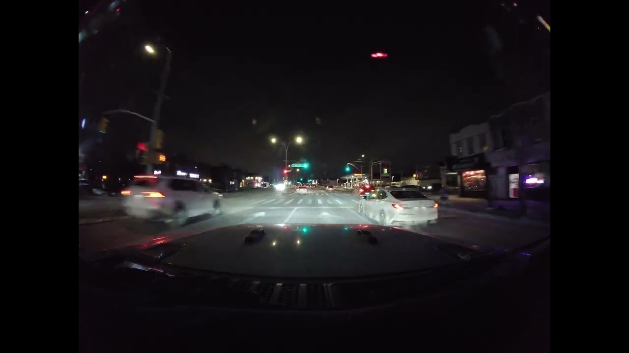 Far rock way night driving to Queens New york