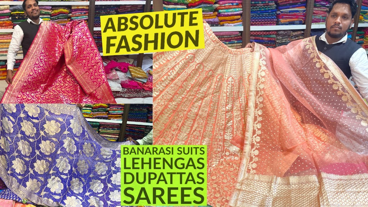 Banarasi Suit, Kora Organza Lehenga, Dupatta, Sarees Khaddi Georgette, Absolute Fashion. Free Ship