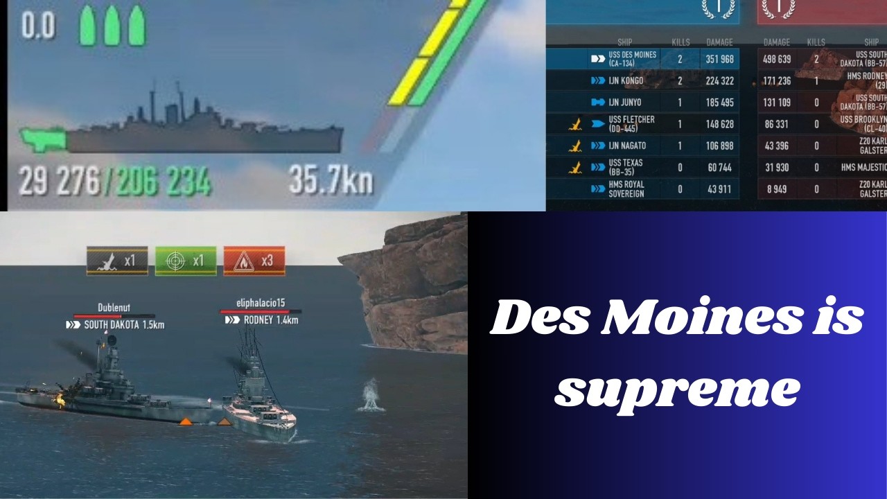 💣💥Des Moines KaBoom💥💣 #battleofwarships #gaming #ussship
