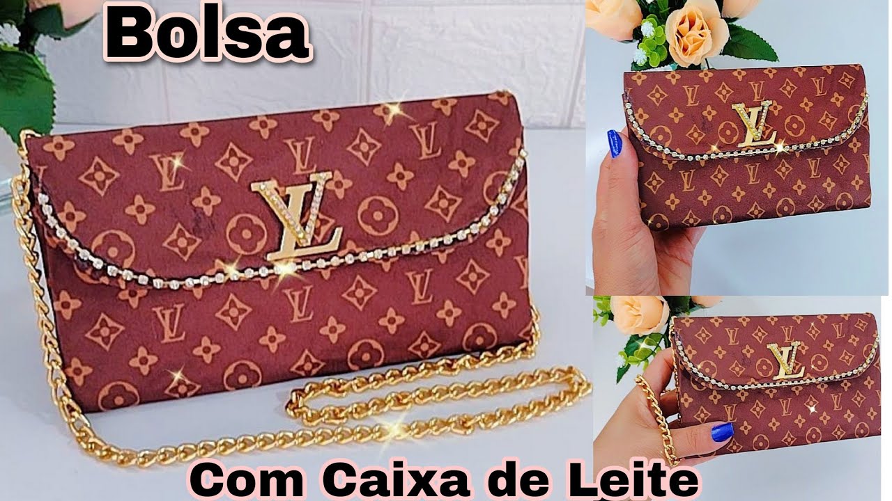 DIY- Bolsa Carteira luxo LV | FEITA COM CAIXA DE LEITE| DO LIXO AO LUXO MANUALIDADES