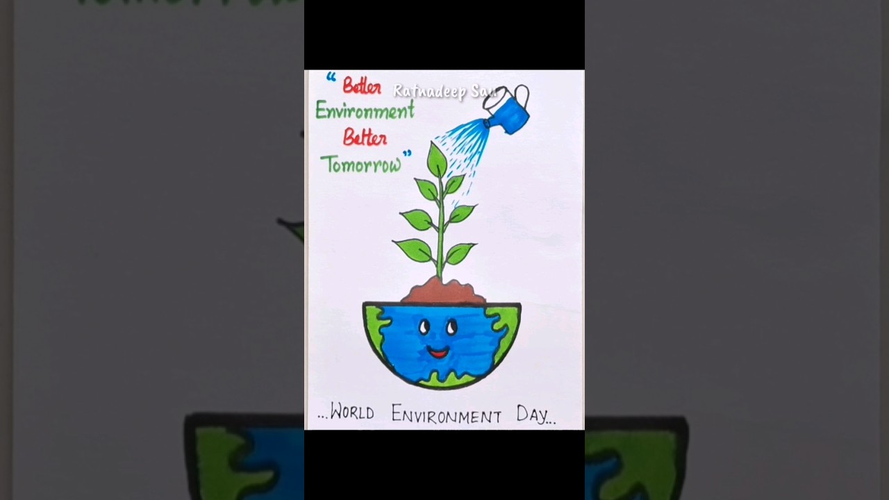 Environment day 🌎+🌱=? | Environment Day card |&nbsp;#Earth&nbsp;#WorldEnvironmentDay&nbsp;#satisfying&nbsp;|&nbsp;#Shorts