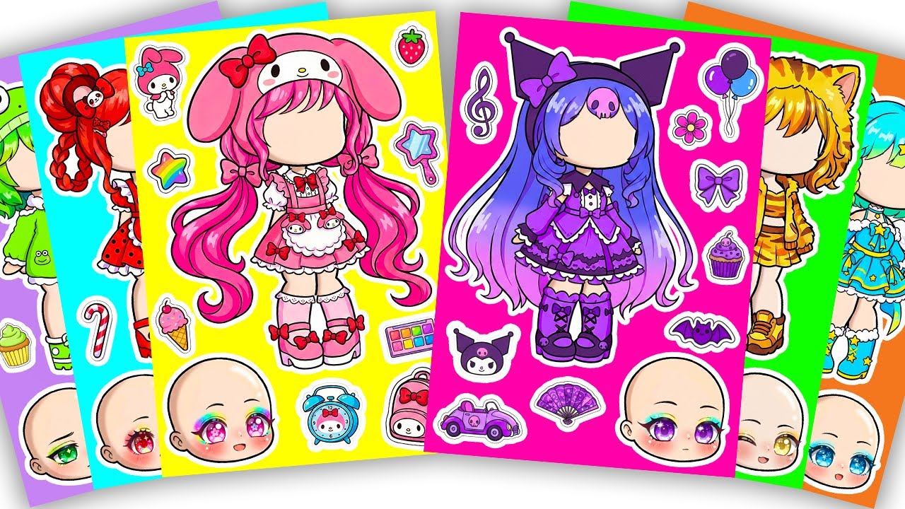 💖Paper DIY💖 Cute Sanrio X Gacha Sticker Book #Cinnamoroll #Kuromi #Melody #paperdiy #gachalife #asmr