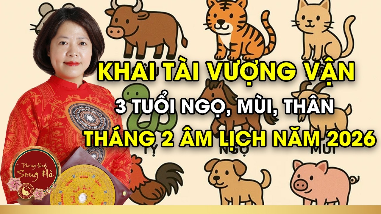 Khai Tài Vượng Vận 3 Tuổi Ngọ, Mùi, Thân Tháng 2 Âm Lịch Năm 2026 Bính Ngọ I PHONG THỦY SONG HÀ