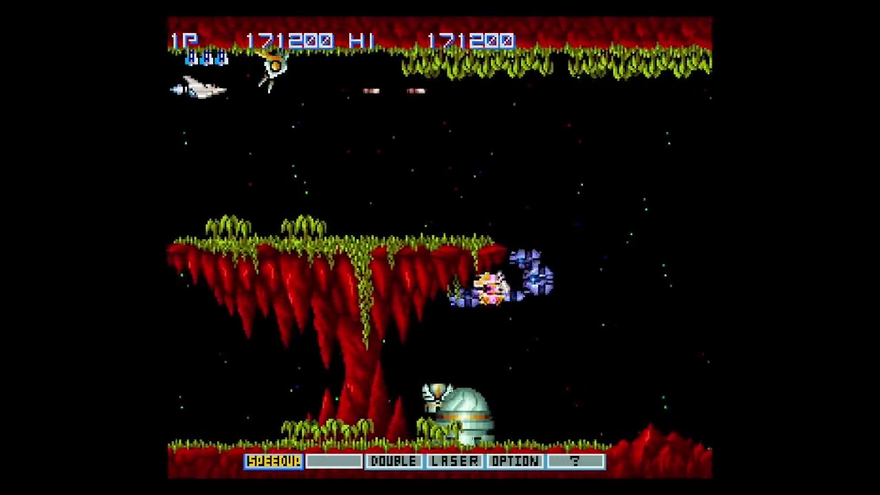 [Sega Saturn] Gradius II | 1-ALL 1 credit clear with Type 3 (Wait Control Off)