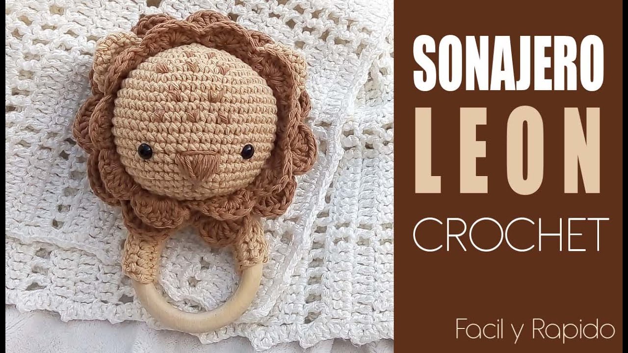 SONAJERO LEÓN  A Crochet / Cómo hacer un sonajero de ganchillo / VENDE O REGALA ACCESORIOS PARA BEBÉ