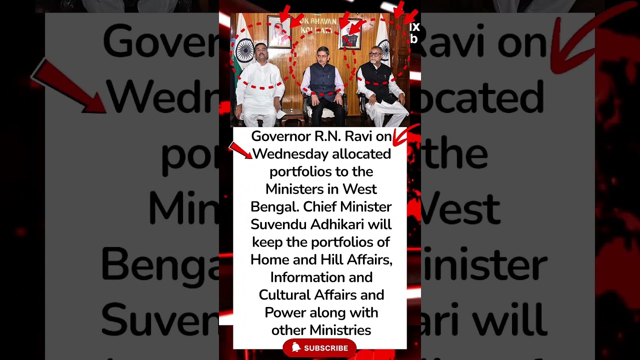 West Bengal Cabinet Portfolios Announced |CM Suvendu Adhikari Retains Home,Power& #newsupdate #news