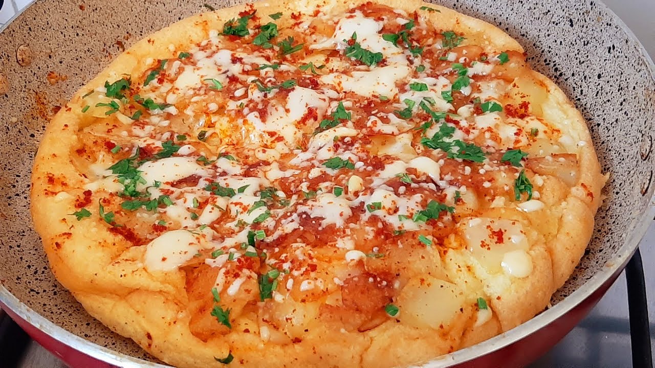 البيض او اومليط بطريقة جديدة 🤗😋 اقتصادي بمكونين رئيسيين فقط كوجبة فطور او عشاء للنساء العاملات🤗😍