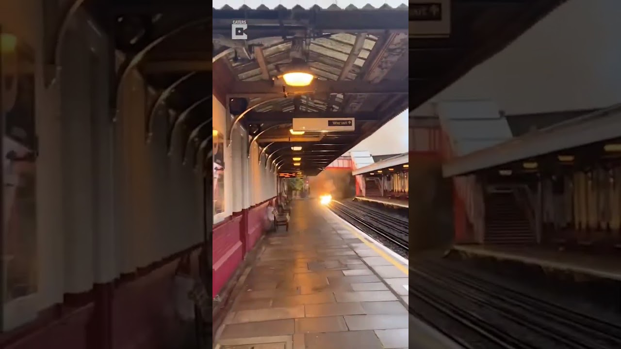 Train track sets on fire #shorts #trains #fire