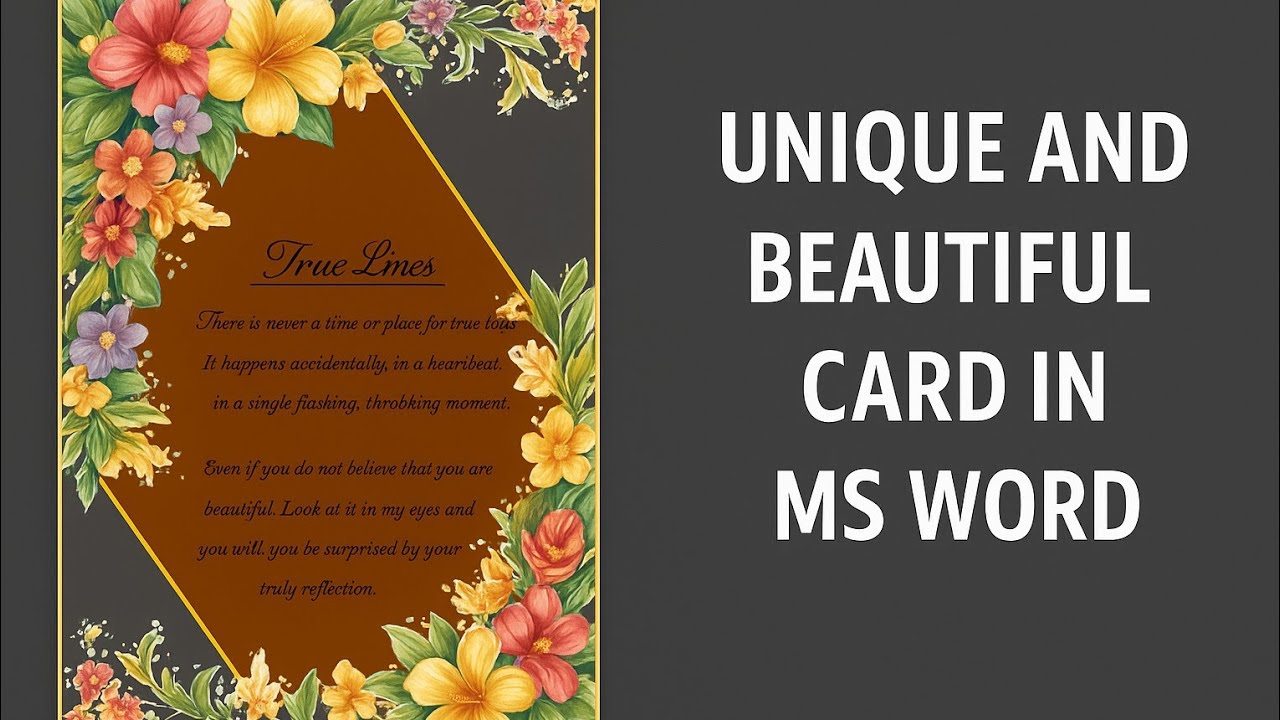 Design a Stunning Custom Message Card in MS Word | Creative DIY Card Tutorial@EditingwithNadia 