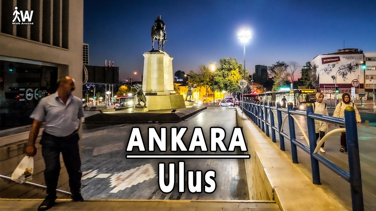 ANKARA Ulus Civarında Akşam Turu | 4K Evening Stroll Around the Historical Mosque