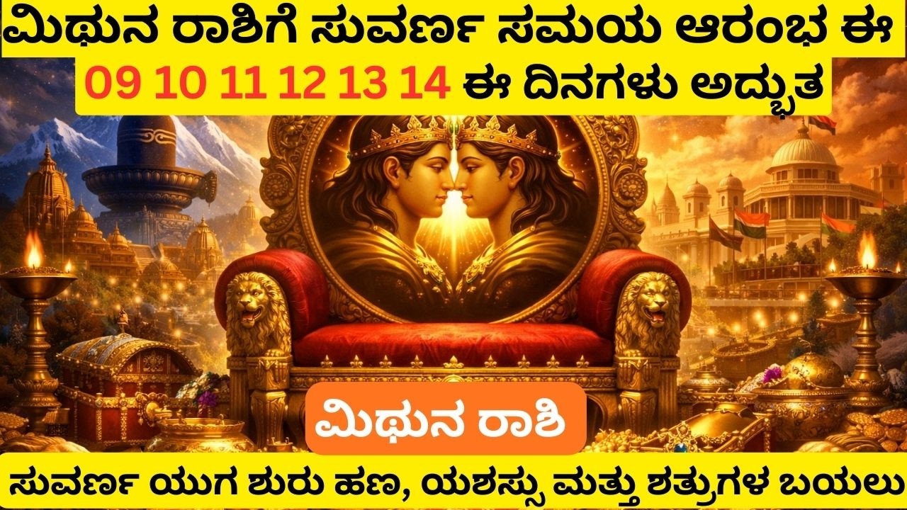 ಮಿಥುನ ರಾಶಿ 🔱 ಸಿಂಹಾಸನದ ಮೇಲೆ ಕುಳಿತುಕೊಳ್ಳುವ ಸಮಯ ಬಂದಿದೆ | ದೊಡ್ಡ ಅದೃಷ್ಟ ನಿಮ್ಮ ಕಡೆಗೆ ಬರುತ್ತಿದೆ! money