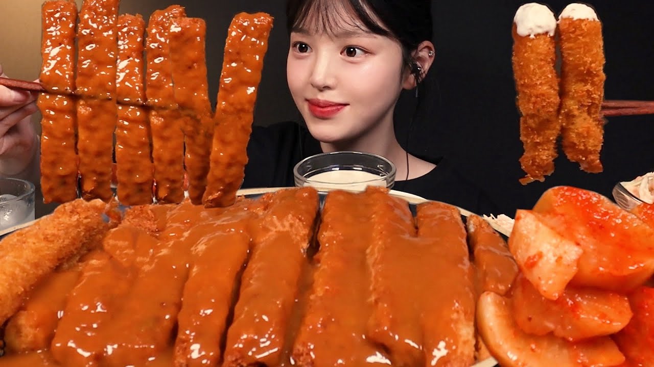 SUB)소스 가득 촉촉바삭한 경양식돈까스 먹방! 새우튀김 소세지까지 대왕돈까스 꿀조합 리얼사운드 Pork Cutlet Mukbang Asmr