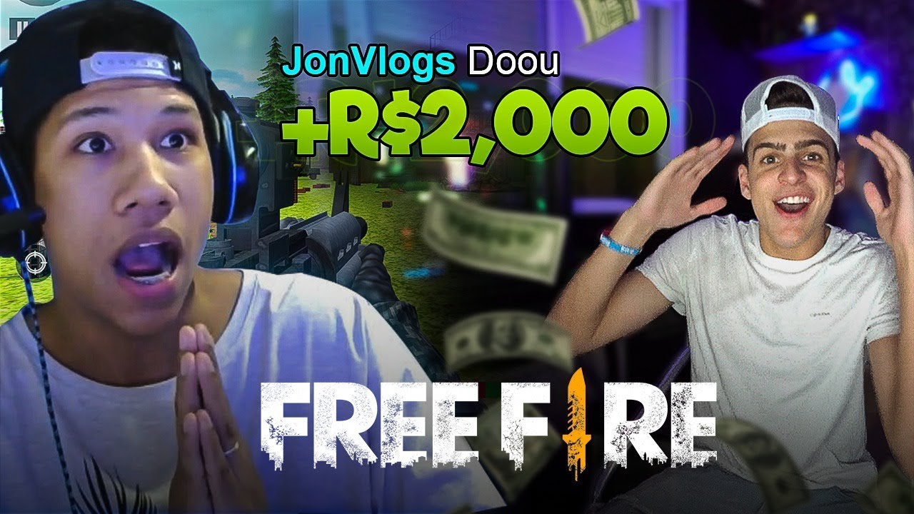 DOANDO R$2000 PARA STREAMERS de FREE FIRE. ‹ JonVlogs ›