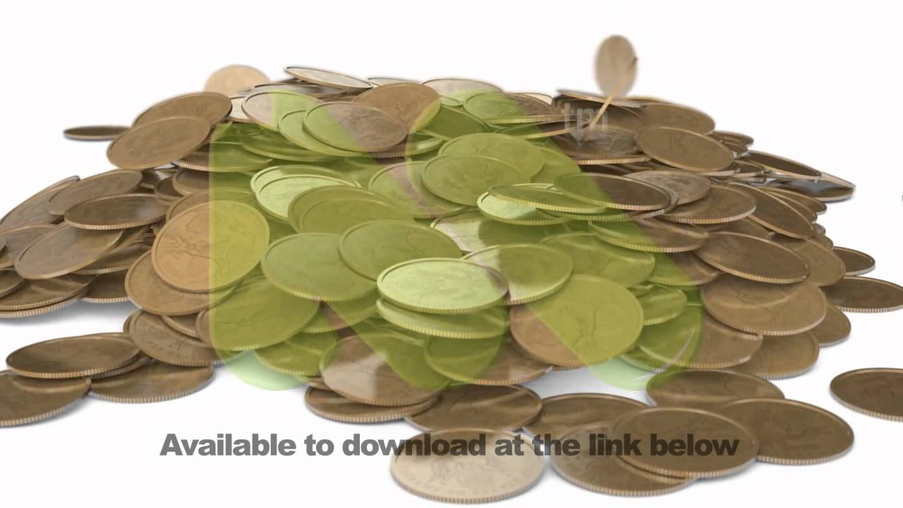 Gold Coins Falling into a Pile