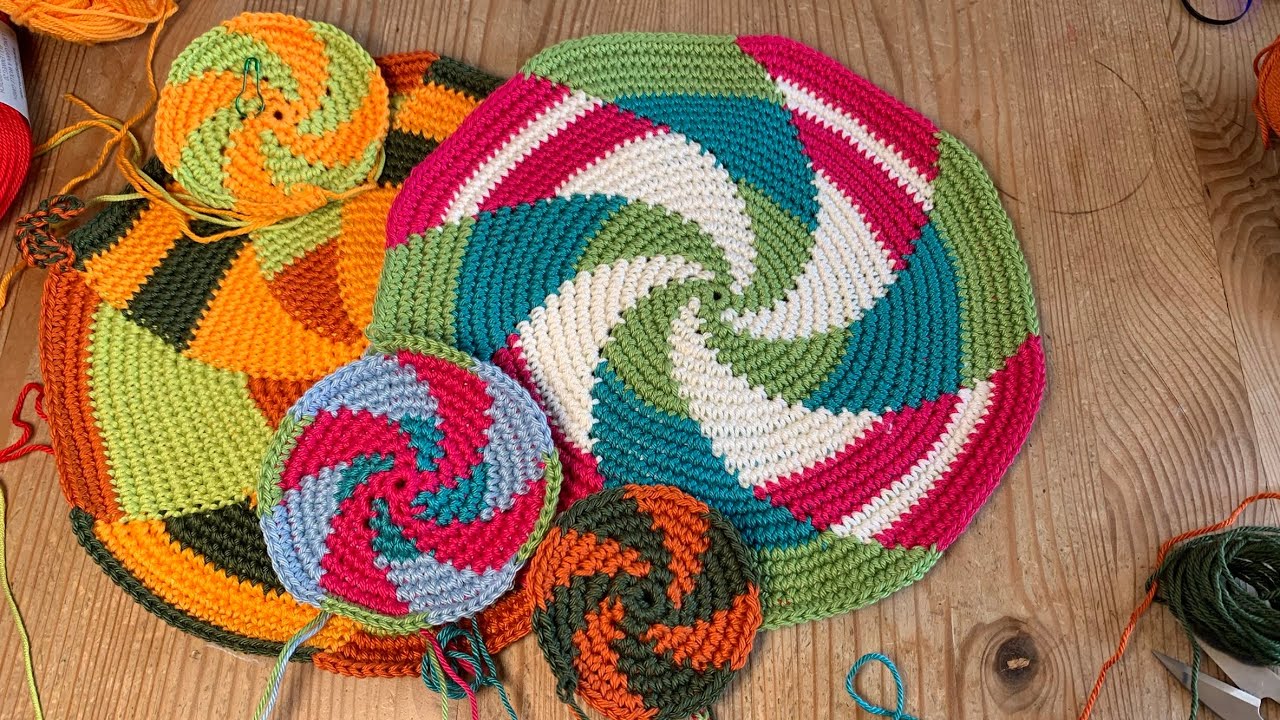 Psychedelisches Windrad, gehäkelt - psychedelic pinwheel, crochet