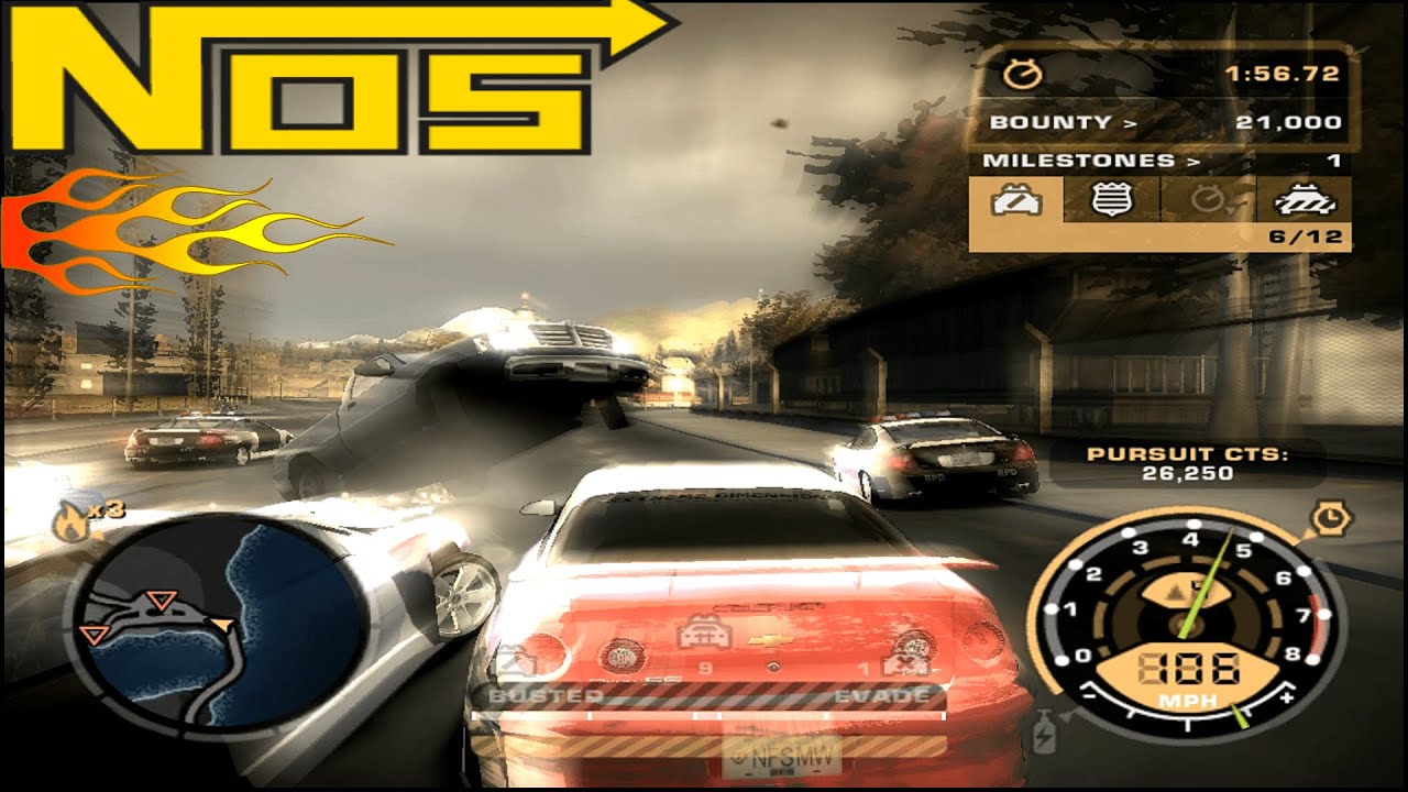 NEED FOR SPEED MOST WANTED Violent chase with the police